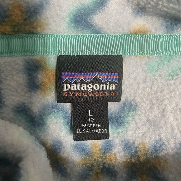 PATAGONIA Kids L/12 Lightweight Synchilla Snap-T Pullover Fleece Wandering Woods - Picture 7 of 11